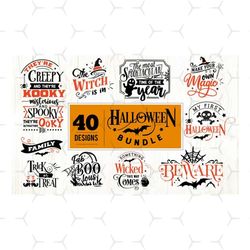 40 Halloween SVG EPS Dxf PNG Cut Files Bundle, Halloween, Bundle Pack, Best Selling Designs