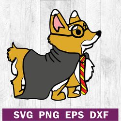 Corgi potter dog funny SVG PNG DXF cutting file, Corgi Dog Harry potter SVG cut file cricut