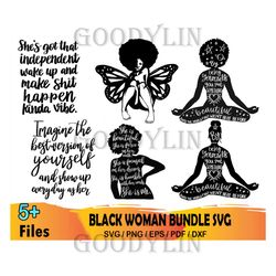 5 Black Woman Bundle, Trending Svg, Black Woman Bundle