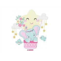 Elephant embroidery designs - Animal embroidery design machine embroidery pattern - Baby girl embroidery file - elephant