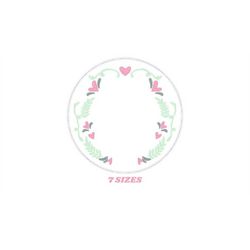 Monogram Frame embroidery designs - Flower embroidery design machine embroidery pattern - Laurel wreath embroidery file