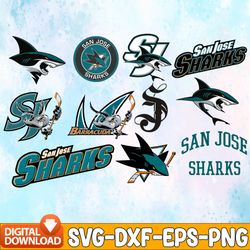Bundle 11 Files San Jose Sharks Hockey Team Svg, dxf, png, eps, San Jose San Jose Sharks svg, NHL Svg, NHL Svg, Png, Dxf