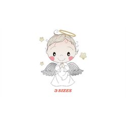 angel embroidery designs - baby boy embroidery design machine embroidery pattern - boy with wings embroidery file - inst
