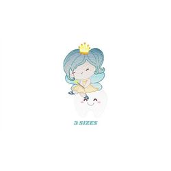 Fairy embroidery designs - Tooth fairy godmother embroidery design machine embroidery pattern - Baby girl embroidery fil