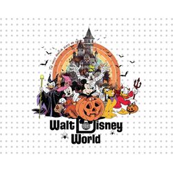 Halloween Mouse And Friends PNG, Halloween Png, Spooky Castle Svg, Trick Or Treat Png, Halloween Pumpkin Png, Spooky Vib