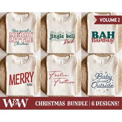 Christmas SVG Bundle | Christmas Shirt SVG Bundle | Jingle Bell Rock SVG | Baby it's Cold Outside Svg | Merry Babe Svg |