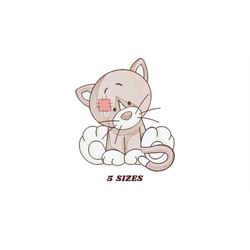 Cat embroidery design - Kitty embroidery designs machine embroidery pattern - Pet embroidery file - Baby girl embroidery