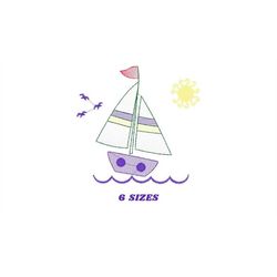 Boat embroidery designs - Sailboat embroidery design machine embroidery pattern - Nautical embroidery file instant digit