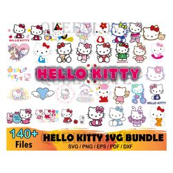 140 Hello Kitty Svg Bundle, Hello Kitty Svg, Cartoon Svg