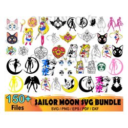 150 Sailor Moon Bundle Svg, Sailor Moon Svg, Usagi Tsukino Svg