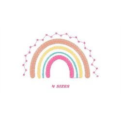 Boho Rainbow embroidery design - Colorful Rainbow embroidery designs machine embroidery pattern - Baby girl embroidery f