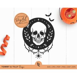 Skull SVG | Halloween Cricut Cut File | Machine Cut | Cricut Silhouette |  Svg Dxf Png Jpg Pdf | Clipart