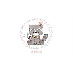 Raccoon embroidery designs - Woodland animal embroidery design machine embroidery pattern - Baby boy embroidery file - i