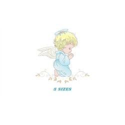 Angel embroidery designs - Baby boy embroidery design machine embroidery pattern - Girl with wings embroidery file - ins