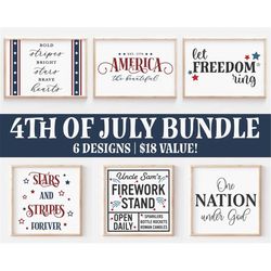 4th Of July Bundle SVG | Independence Day Cut Files | 4th of July Designs | Patriotic Signs | American USA Digital Downl