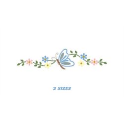 Butterfly embroidery design - Delicate Flowers embroidery designs machine embroidery pattern - Kitchen Towel embroidery