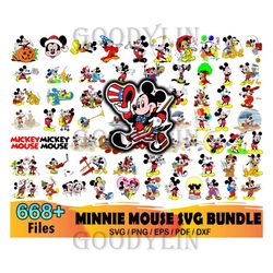 668 Minnie Mouse Svg Bundle, Disney Svg, Mickey Svg