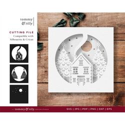christmas shadow box - svg cricut silhouette | papercut | svg dxf png jpg pdf eps | clipart | holidays | christmas | vin