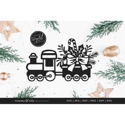 Christmas Train - SVG Cricut Silhouette | Papercut | Svg Dxf Png Jpg Pdf Eps | Clipart | Holidays | Christmas | Vinyl De