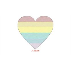 Rainbow Heart embroidery designs - Gay Pride Heart embroidery design machine embroidery pattern - Colorful embroidery fi