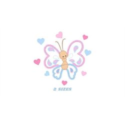 Butterfly embroidery design - Cute embroidery designs machine embroidery pattern - Baby girl embroidery file - instant d