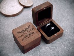 ceremony ring box, customized, walnut wood,jewellery ring box, w0123