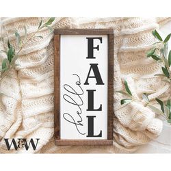 Hello Fall SVG | Vertical Fall Sign SVG | Autumn Sign SVG | Fall Porch Sign Svg | Fall Welcome Svg | Fall Door Sign Svg
