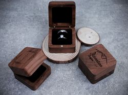 personalized wood wedding ring box custom ring box engagement ring pillow w427
