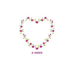 Heart with flowers embroidery designs - Flower embroidery design machine embroidery pattern - Baby girl embroidery - Hea