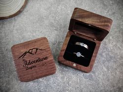 wooden ring bearer ring holder, ring box wooden, anniversary gift w 167