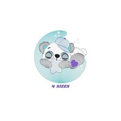sleeeping panda embroidery design - animal embroidery designs machine embroidery pattern - baby boy embroidery file - mo