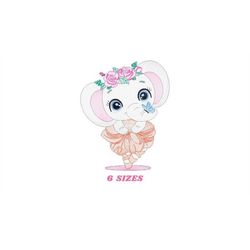 elephant embroidery designs - ballerina embroidery design machine embroidery pattern - baby girl embroidery file - anima