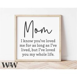 Mom I Know You've Loved Me SVG | Mother's Day SVG | Mother's Quote SVG | Mom Saying Svg | Gift For Mom Svg | Svg for Mom