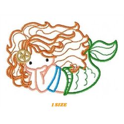 Mermaid embroidery designs - Princess embroidery design machine embroidery pattern - Mermaid applique design - Girl embr
