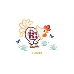 Chicken embroidery designs - Rooster embroidery design machine embroidery pattern - instant download - Kitchen embroider