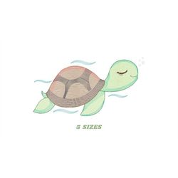 Turtle embroidery designs - Ocean animals embroidery design machine embroidery pattern - Sleeping Turtle embroidery - de