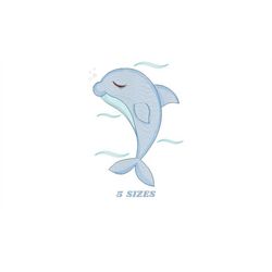 Dolphin embroidery designs - Ocean Fish embroidery design machine embroidery pattern - Dolphin sleeping embroidery file
