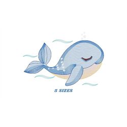 Whale embroidery designs - Fish embroidery design machine embroidery pattern - Ocean embroidery file - sea animal embroi