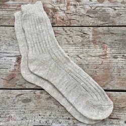 Linen socks Mens Womens socks Knit socks Natural yarn
