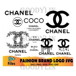 9 Chanel Bundle Svg, Chanel Logo Svg, Floral Chanel Svg