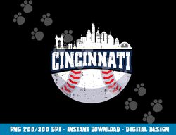 Cincinnati Baseball Skyline Ohio Baseball Player Gift png, sublimation copy