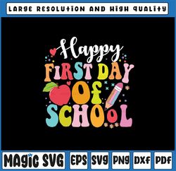 Teacher Student Happy First Day Of School Kid Svg, Retro Teacher Svg, Back to school Png, Digital Download
