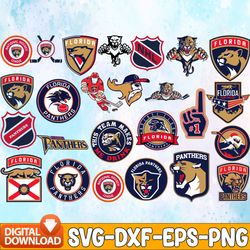 Bundle 24 Files Florida Panthers Hockey Team Svg, Florida Panthers Svg, NHL Svg, NHL Svg, Png, Dxf, Eps, Instant Downloa