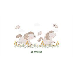 Running Horses embroidery design - Cowboy farm embroidery designs machine embroidery pattern - Ranch Pony embroidery fil