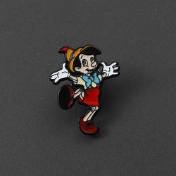 Animated Movie Pinocchio Brooches Cartoon Figure Badge for Backpack Cute Pinocchio Enamel Lapel Pins Accessories