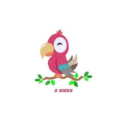parrot embroidery designs - bird embroidery design machine embroidery pattern - instant download - baby girl embroidery