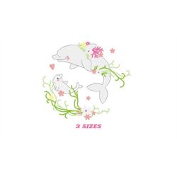 Dolphin embroidery designs - Ocean Fish embroidery design machine embroidery pattern - Baby girl embroidery file - sea a
