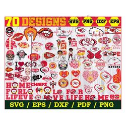 70 Designs Kansas City Chiefs Football Svg Bundle, Chiefs Logo Svg