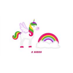 unicorn embroidery designs - baby girl embroidery design machine embroidery pattern - magical rainbow fantasy embroidery