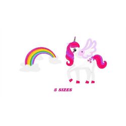 unicorn embroidery designs - rainbow embroidery design machine embroidery pattern - baby girl embroidery file - unicorn